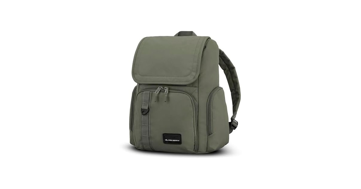 High Sierra Lineage Flap Backpack- Olive