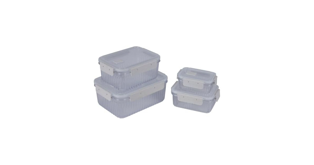 Kitchen Details 8-Piece Rectangular Food Storage Containers