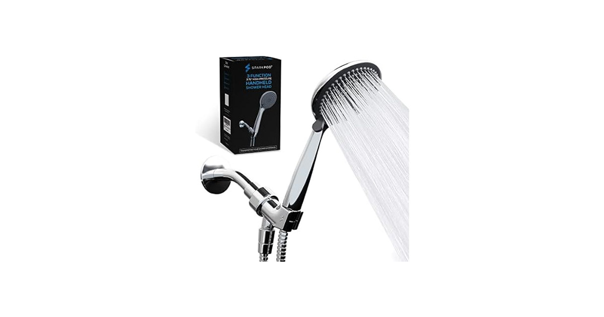 3-Function Handheld Shower Head w/ Hose