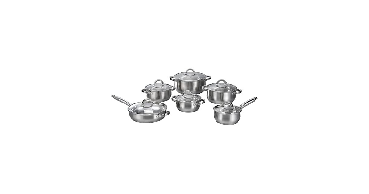 12-Piece Cookware Sets with Glass Lid