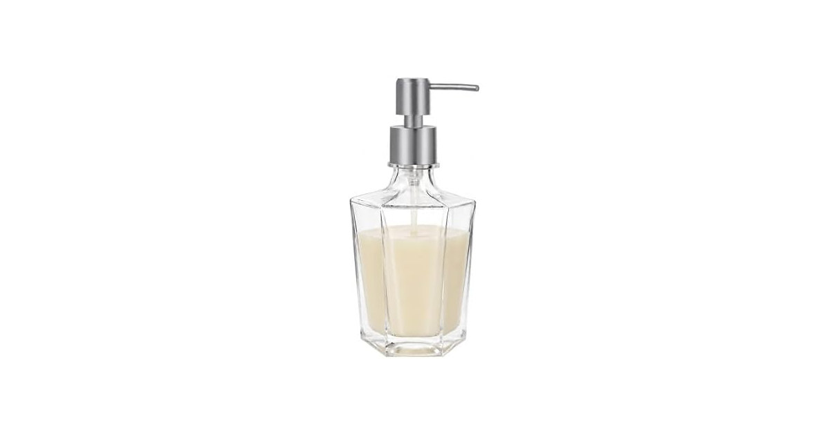 OGGI 9.5oz Concave Glass Soap Dispenser