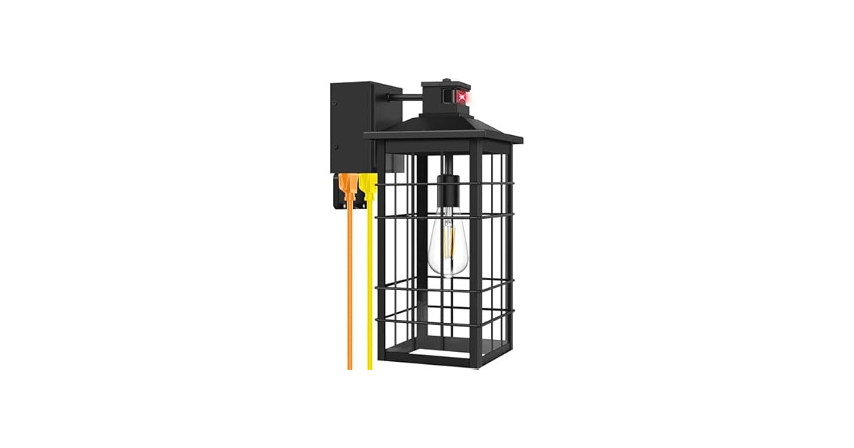 Kondras 18inch Porch Light with GFCI Outlets