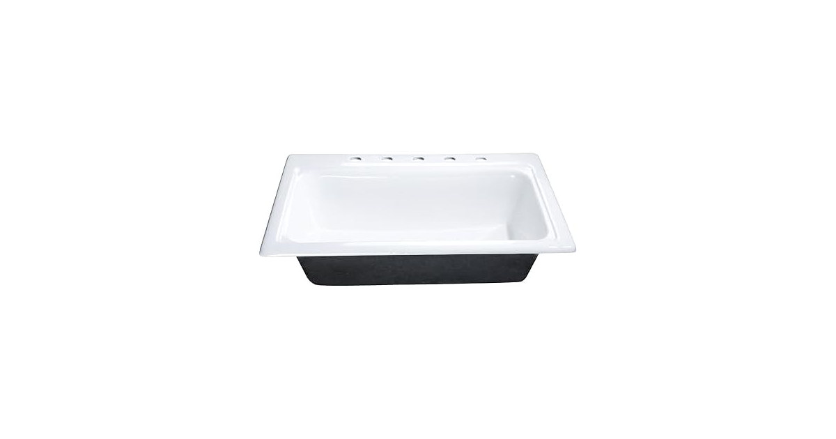 Kingston Brass Single Bowl Drop-In Kitchen Sink, White