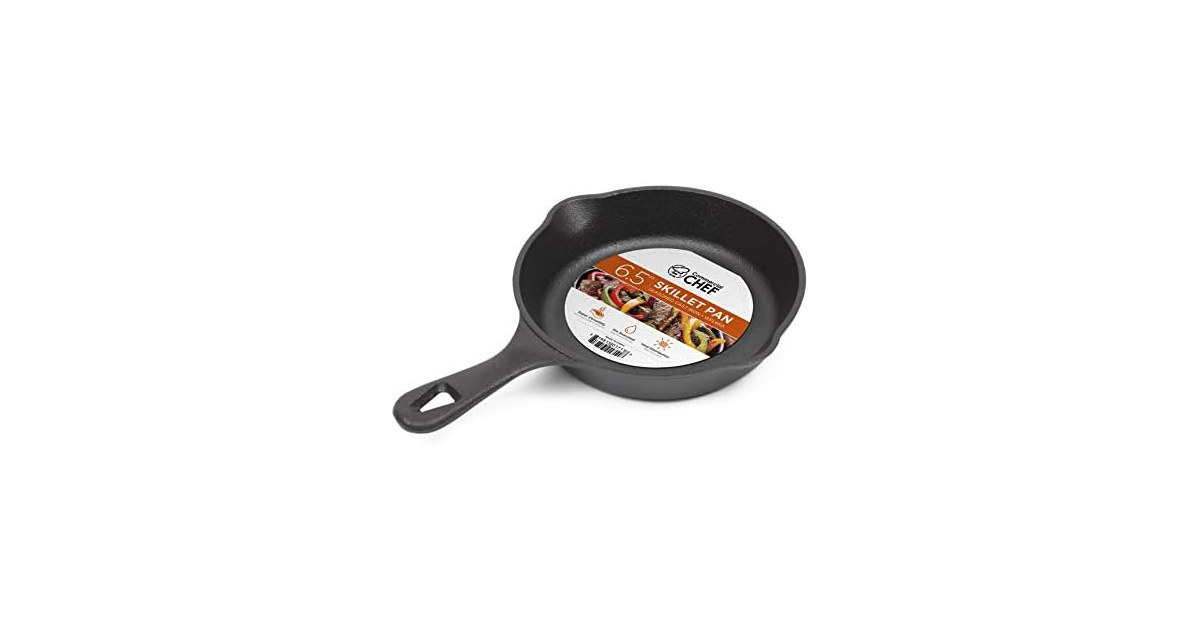 Commercial CHEF 6.5-Inch Cast Iron Skillet
