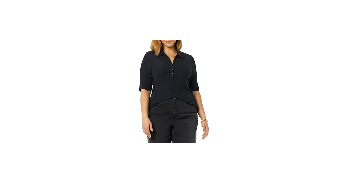 Amazon Essentials Women Fine Rib Polo Shirt