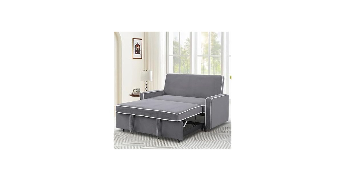 3-in-1 Convertible Sofa Sleeper Grey