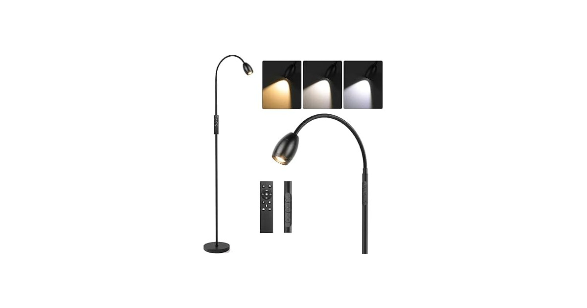 AUZONIMICS Reading Floor Lamp with Gooseneck