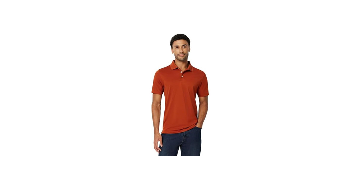 Amazon Essentials Quick-Dry Polo, Brick Red (XXL)