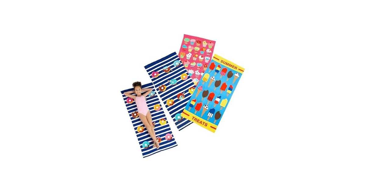 Fun Express Sweet Treats Beach Towels - 3 Pieces