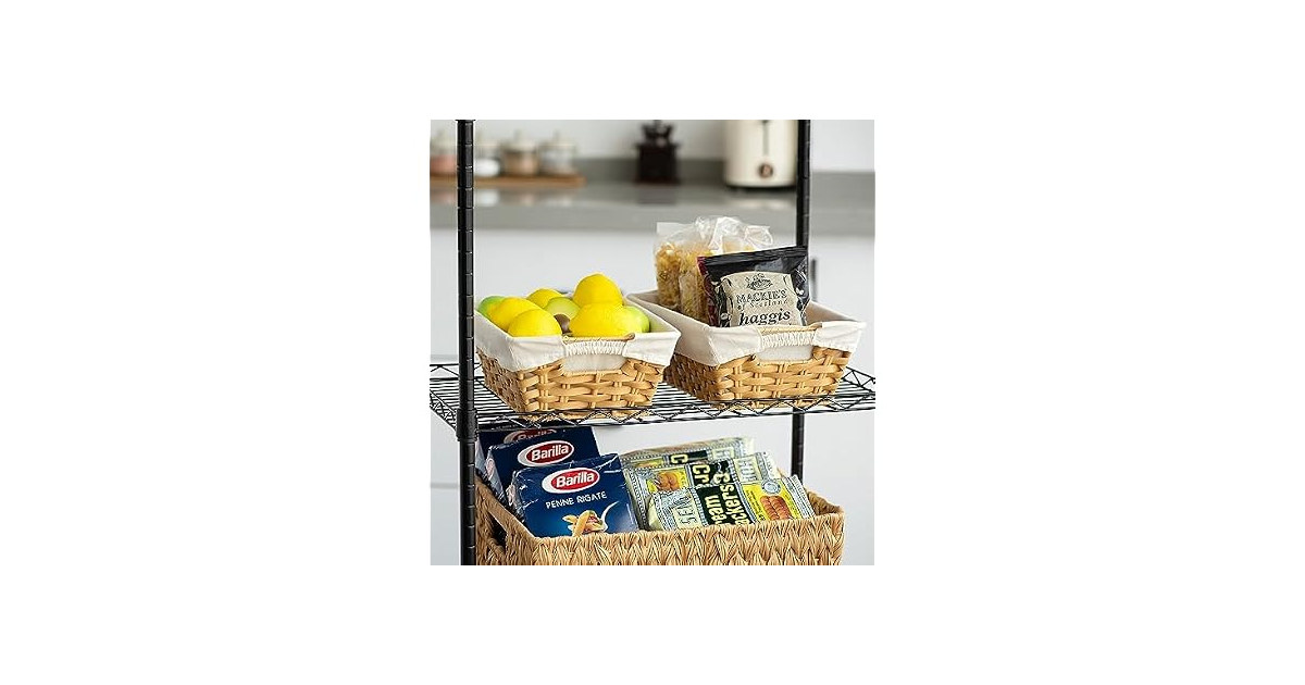 Suptinwear Washable Plastic Woven Basket, Natural