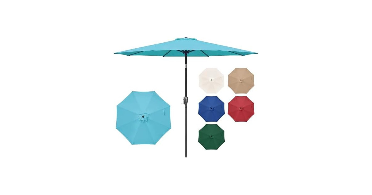 Simple Deluxe Patio Umbrella 9 FT, Turquoise