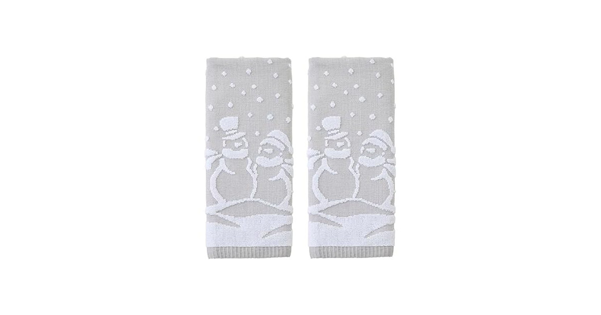 SKL Home Christmas Winter Scenic Snowmen 100% Cotton