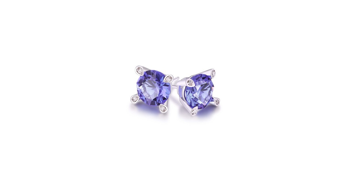Purple Tanzanite Stud Earrings