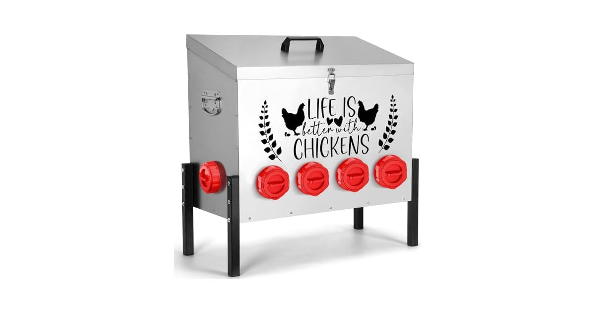 Tgeyd 95 lb Chicken Feeder with 10