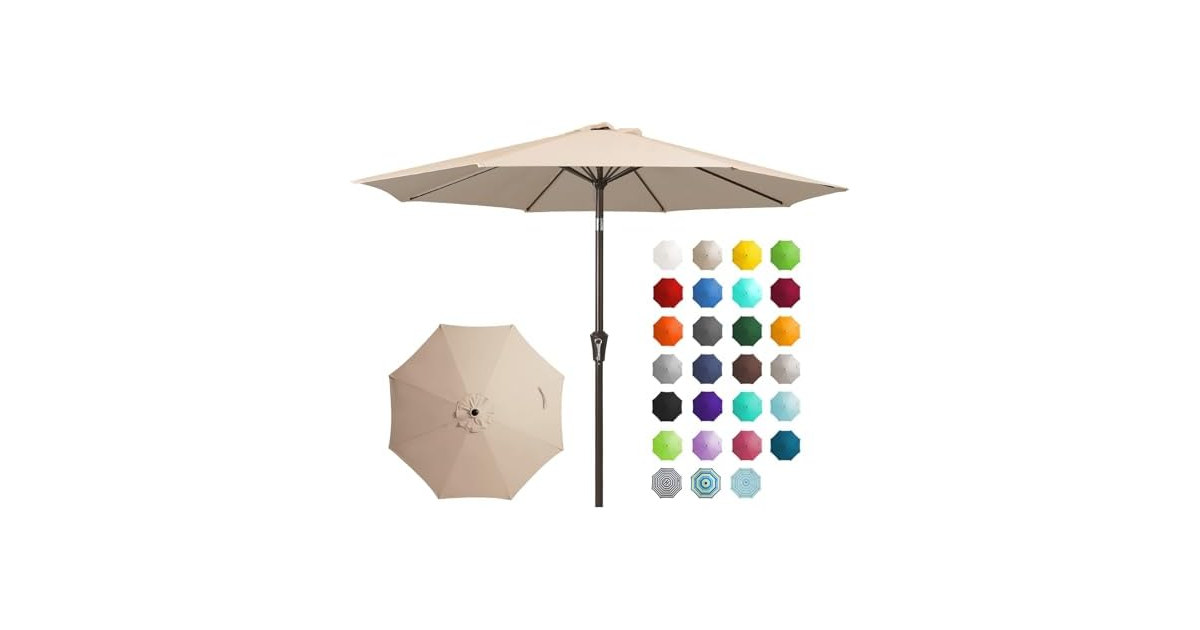 JEAREY 9FT Patio Market Umbrella