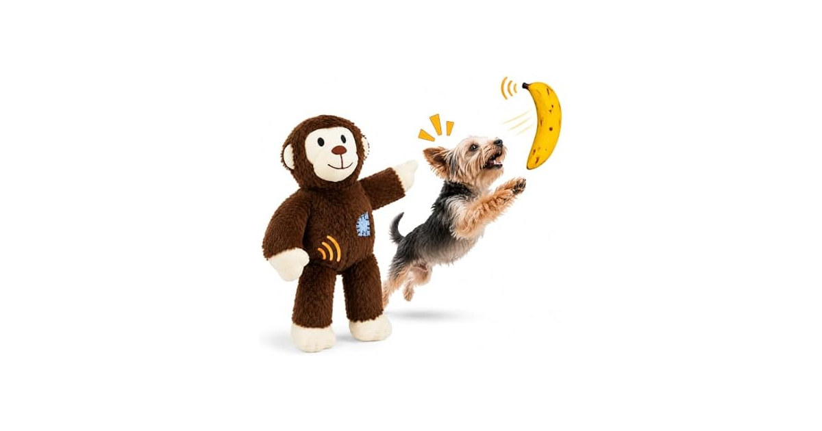 Lewind Dog Squeak Toys Monkey Banana