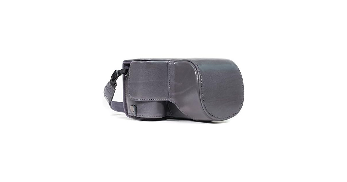 MegaGear Ever Ready Leather Camera Case and Strap (Gray)