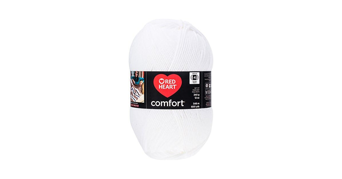 RED HEART Comfort Shimmers Yarn, White Opal