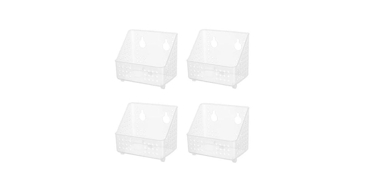 Cetomo Plastic Hanging Baskets with Hole Transparent, 4 Pack