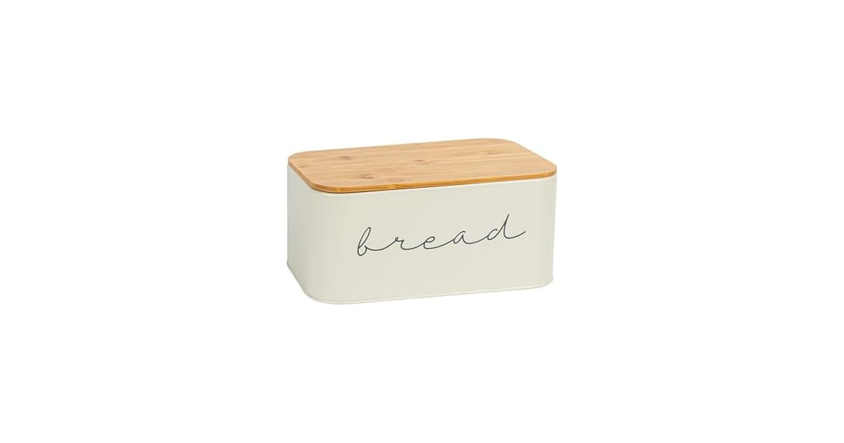 Bloomingville Metal Bread Bin With Bamboo Lid