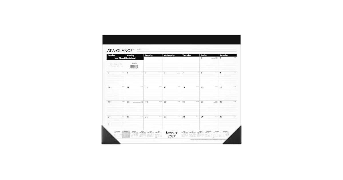 AT-A-GLANCE 2027 Desk Pad Calendar