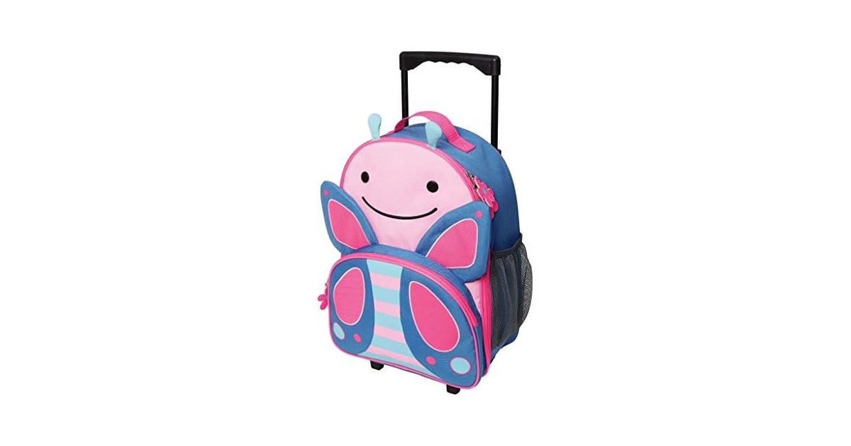Skip Hop Kids Luggage with Wheels, Zoo, Butterfly