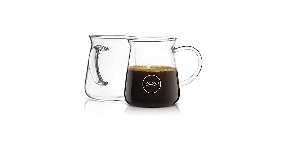 Kavako Glass Coffee Mugs 10oz Set of 6