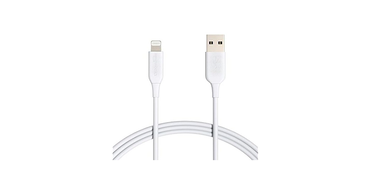Amazon Basics 2-Pack Apple MFi Certified USB-A to Lightning Cable