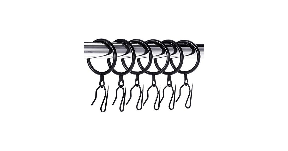 Hotop 30 Pcs Metal Curtain Rings with Hooks