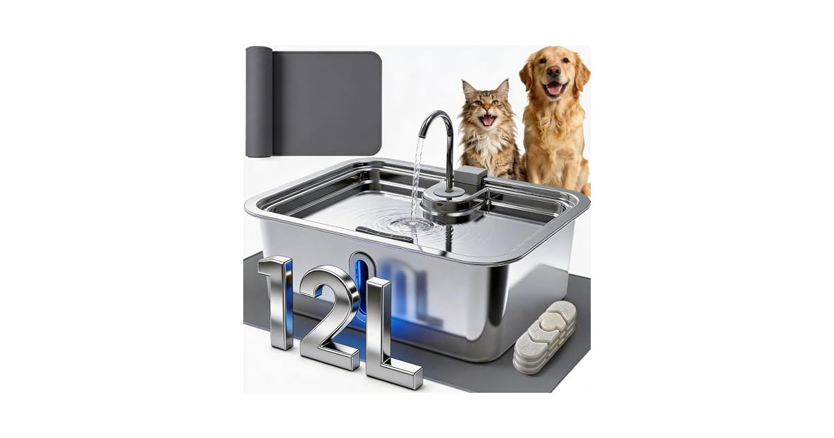 3.17Gal/12L Dog Water Fountain