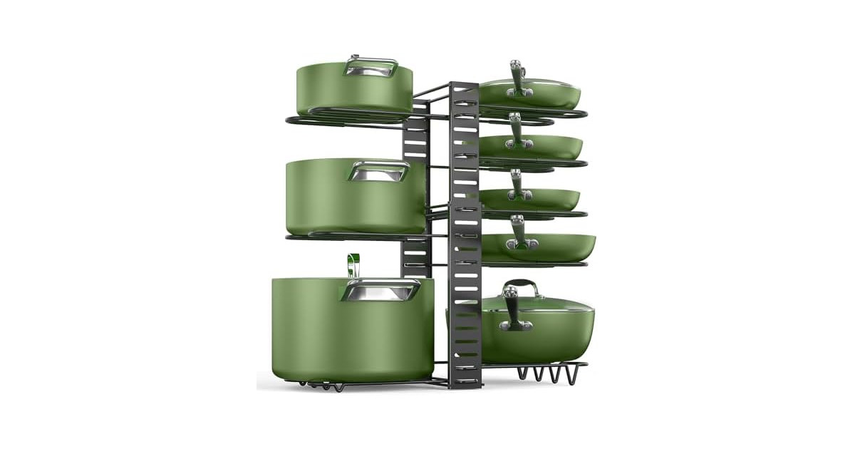 MUDEELA 8-Tier Adjustable Pots and Pans