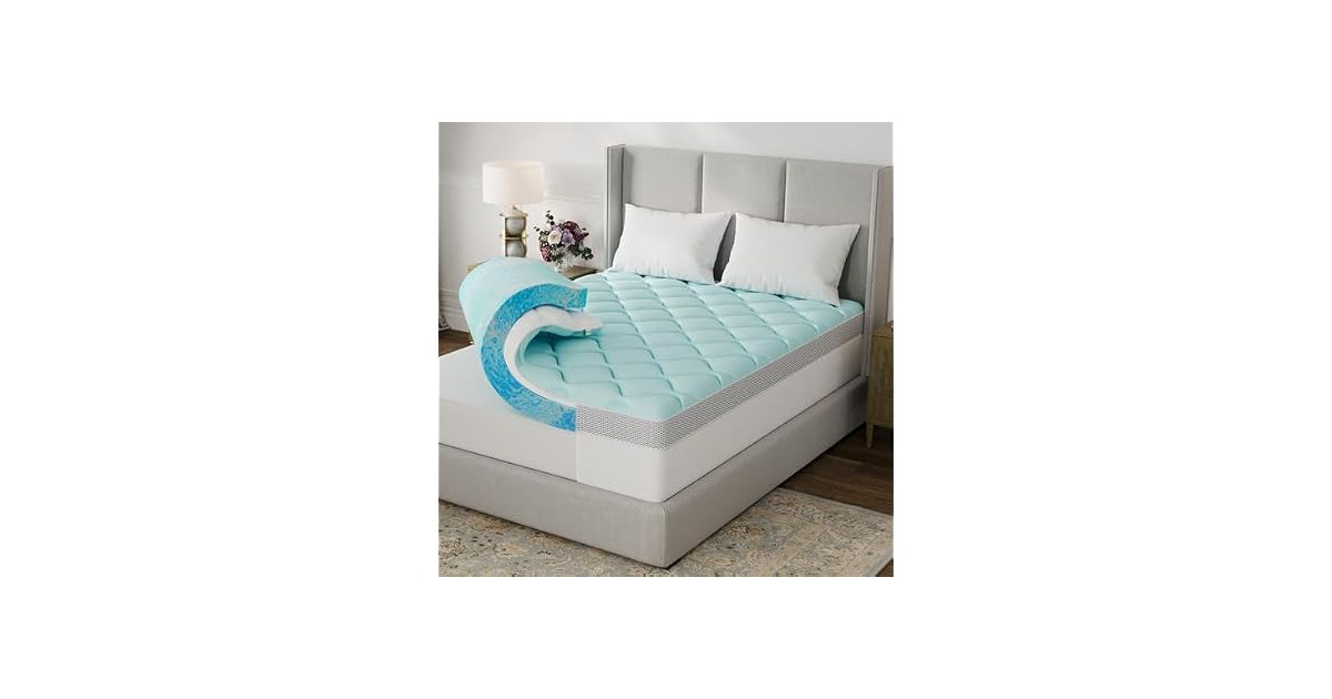 Novilla 3" Dual Layer Cooling Gel Mattress Topper