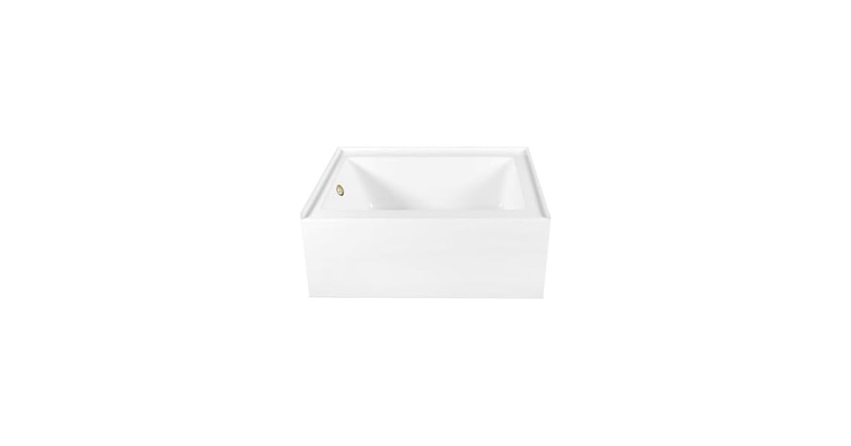 Kingston Brass Alcove Tub Combo,Glossy White/Brushed Brass