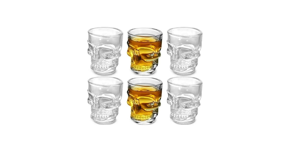 6-Pc Halloween Skull Shape Shot Glasses