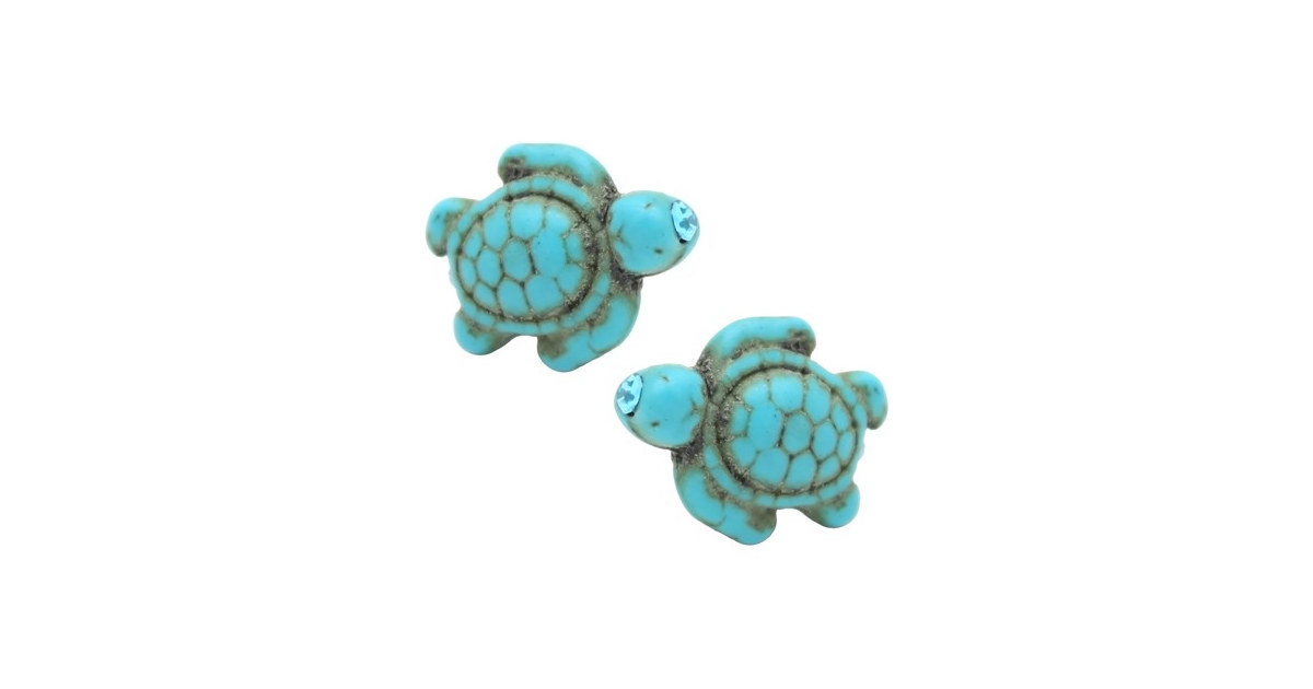 Turquoise Turtle Stud Earrings