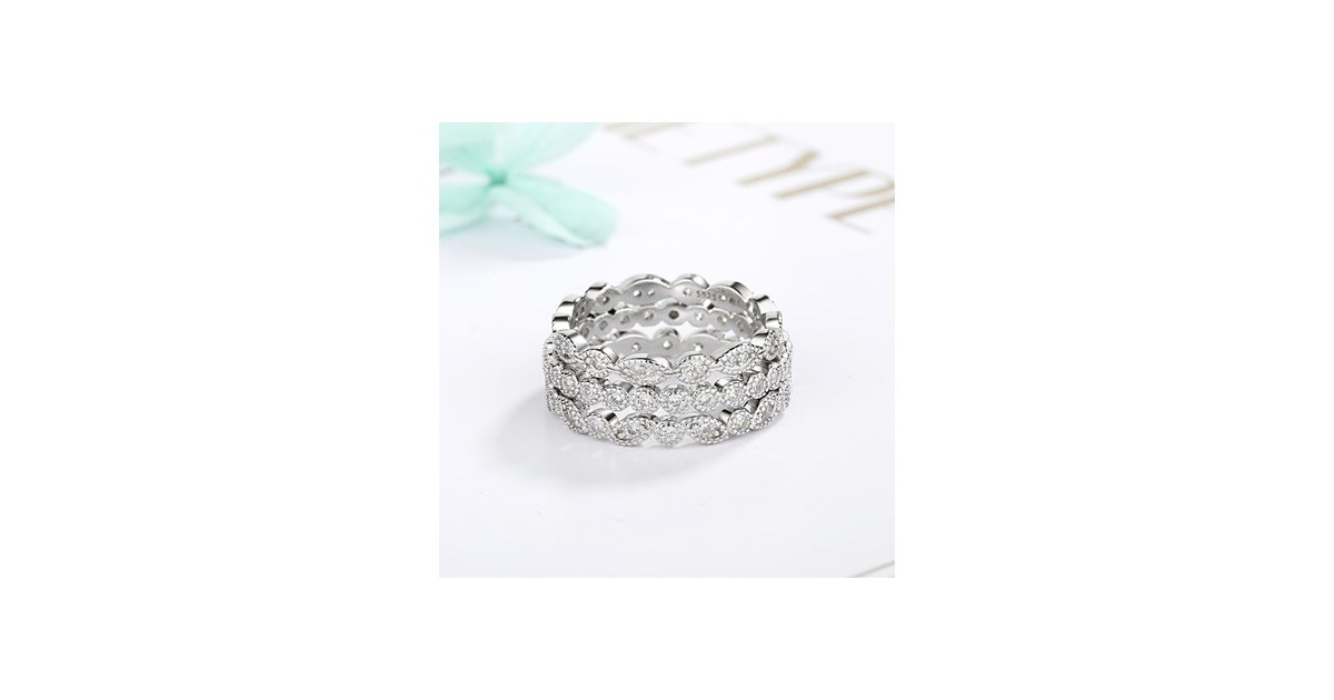 3 Piece French Milgrain Band Set