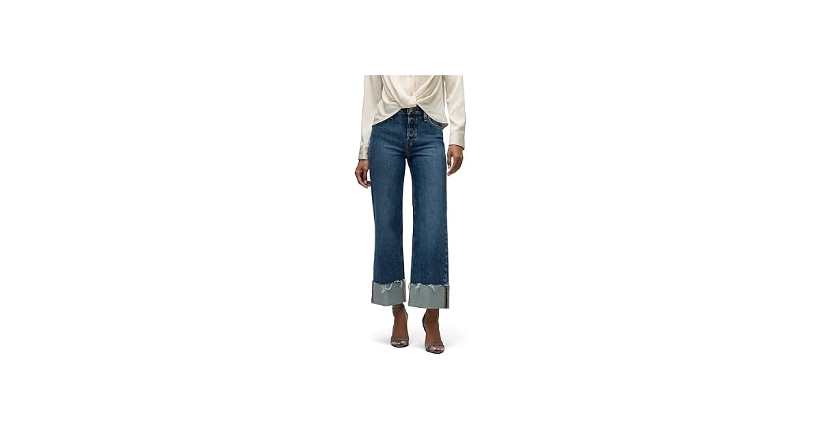 HUDSON Women's Rosie High-Rise Wide Leg Ankle Jean
