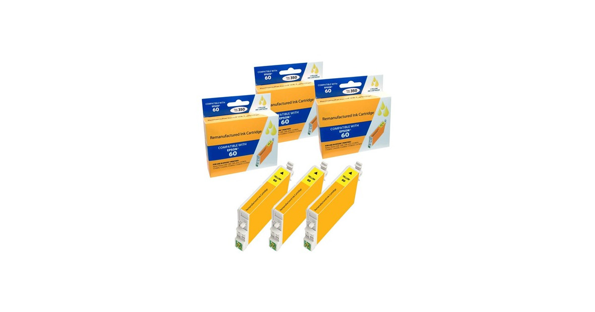 Compatible Epson 60 Yellow ink Cartridge (3 Pack)