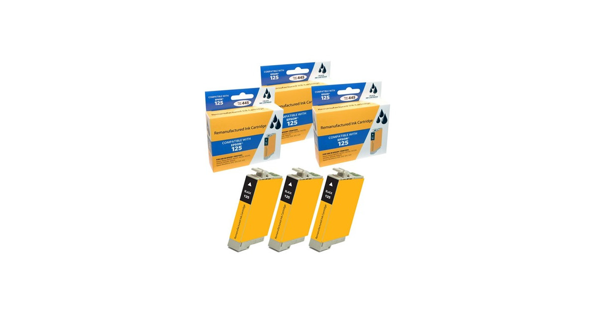 Compatible Epson 125 Black Ink Cartridge (3 Pack)