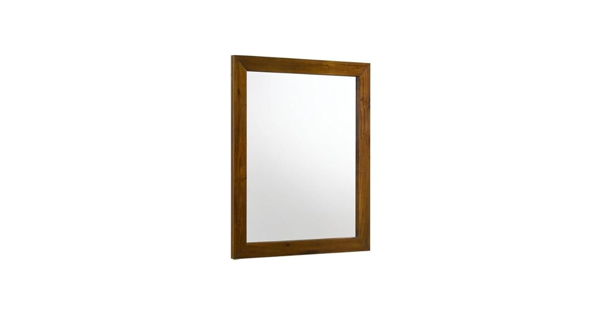 Reed Antique Coffee Wood Frame Mirror