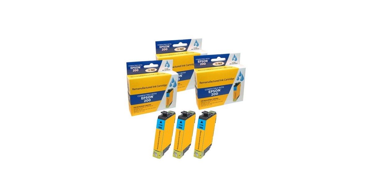 Compatible Epson 200 Ink Cartridge Combo Pack (3 Cyan)