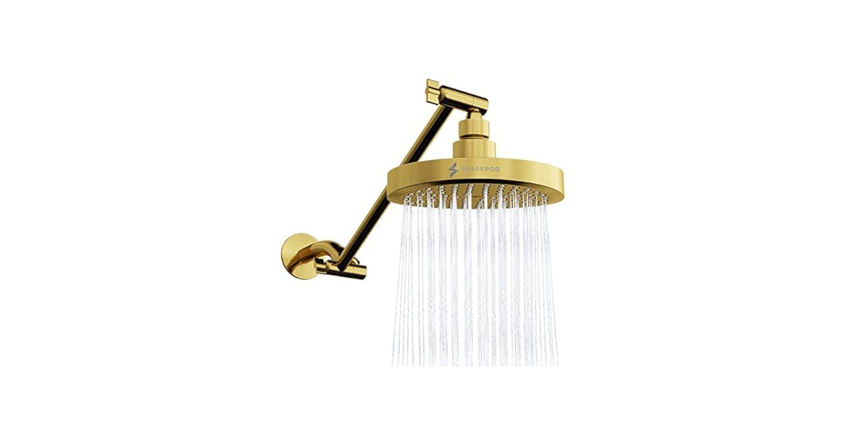 6" Round Rain Shower Head & Arm