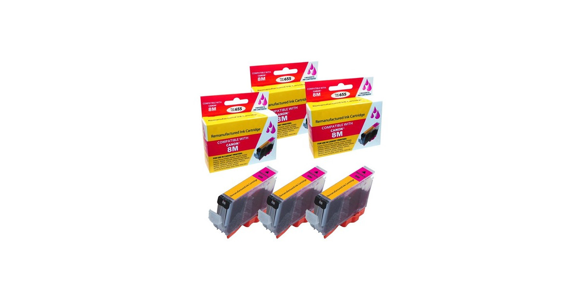 Compatible Canon CLI-8 Magenta Ink Cartridge combo. (3 Pack)