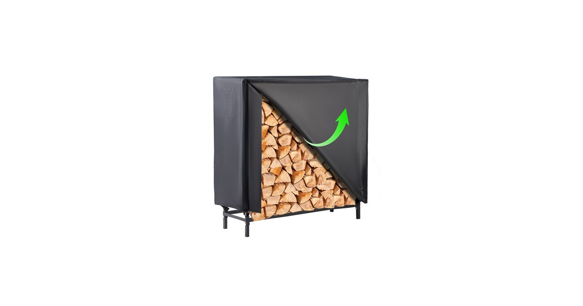 Outdoor Firewood Rack with Cover 4ft