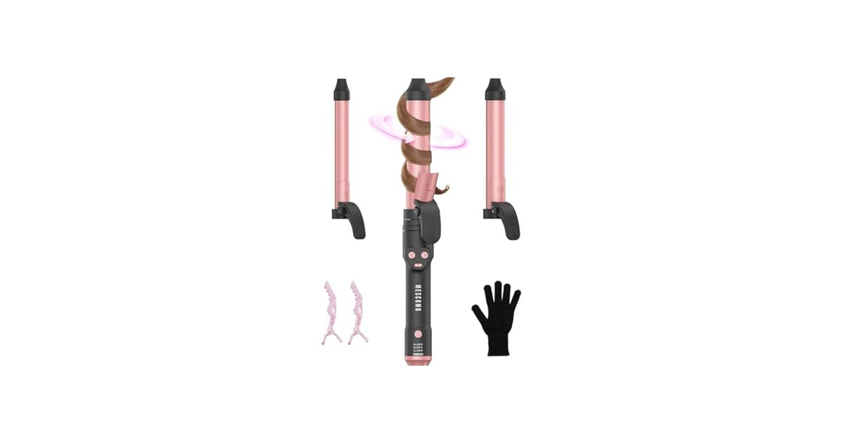 Automatic Curling Iron 1 Inch with 3-in-1 Intercha