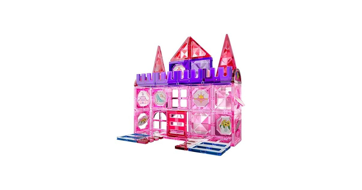 KukuFun 54 Piece Set Princess Castle Magnetic Tiles Set