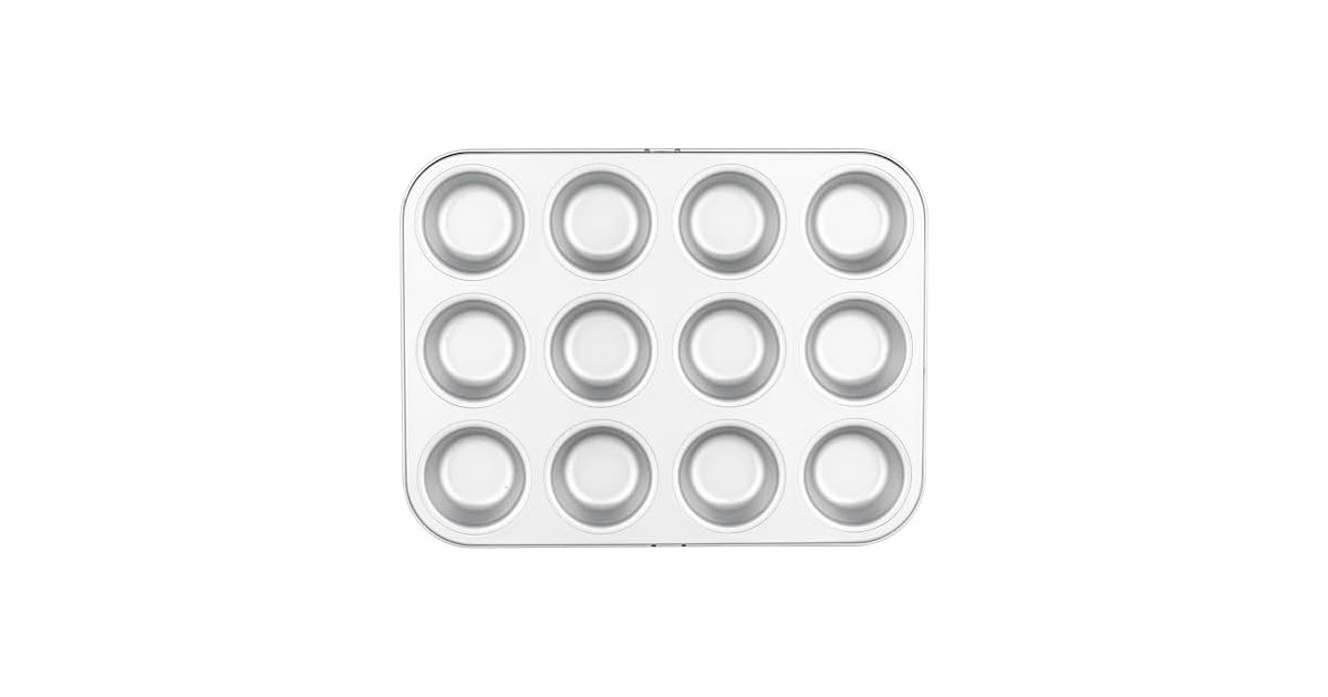 Viking Premium Nonstick Ceramic Muffin Pan, Silver