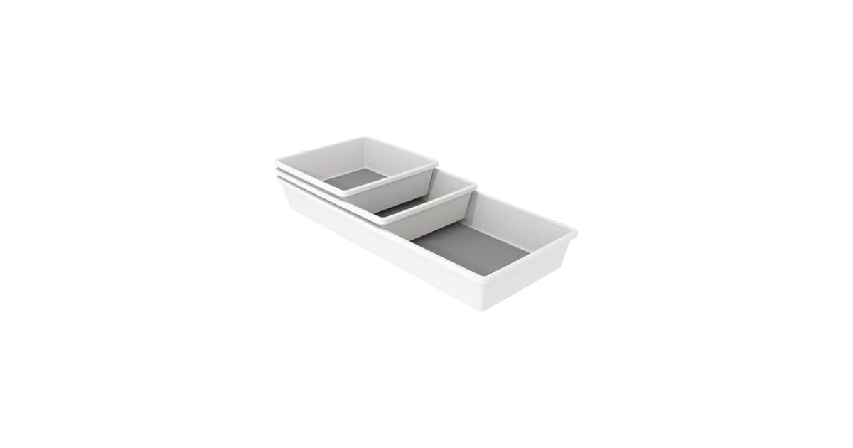 Oggi Set of 3 White Drawer Organizers