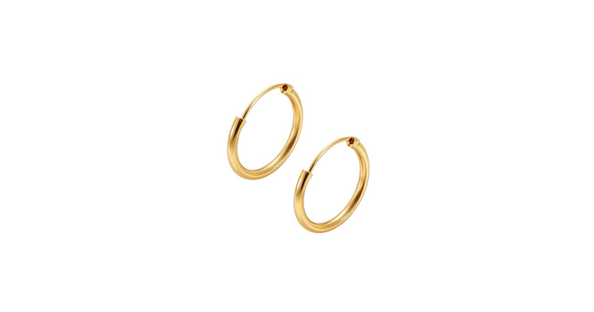 14K Gold Plated Hoop Earrings 16mm