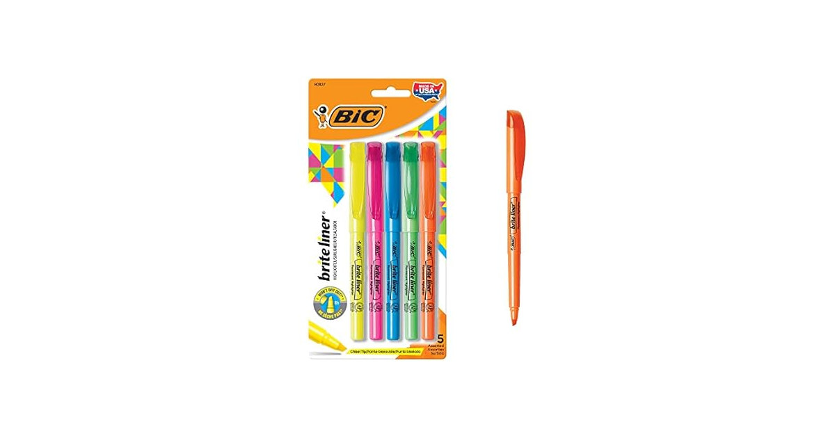 BIC Brite Liner Chisel Tip Highlighters